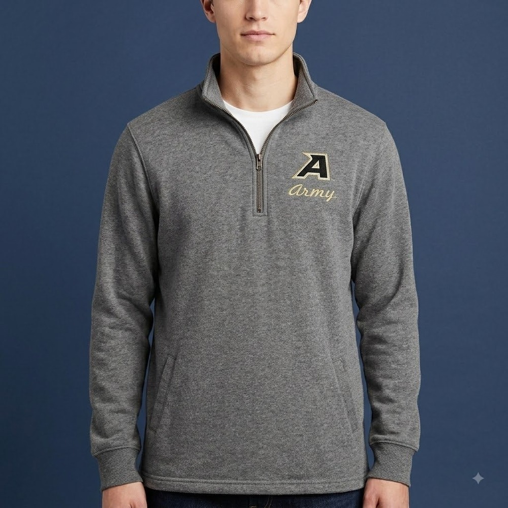 Army West Point Quarter Zip Pullover Mens S Gray Stadium Athletics